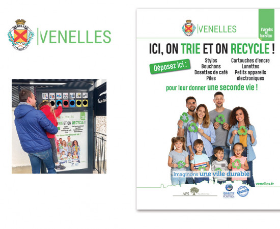 Création Affiche pour le mini-centre de Tri
pour la Mairie de Venelles.